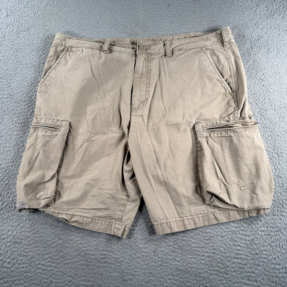 Nike Athletic Dept Cargo Shorts Men 36 Fits 38x10 Khaki Ripstop Utility